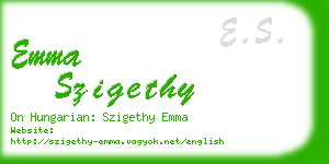 emma szigethy business card